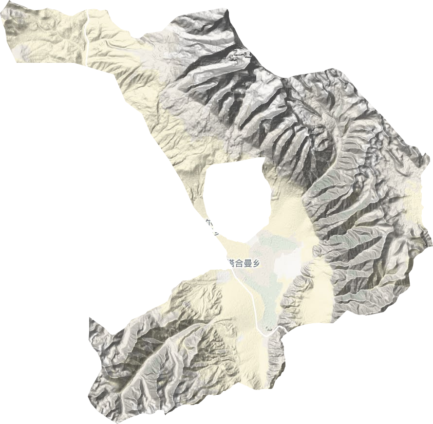 塔合曼乡地形地图