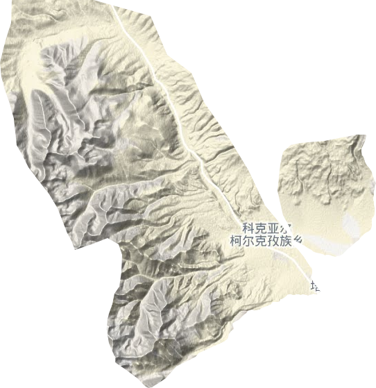 科克亚尔柯尔克孜族乡地形地图