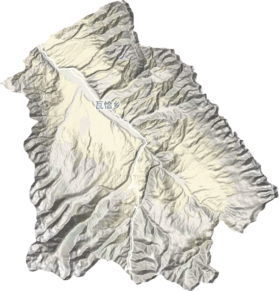 瓦恰乡地形地图