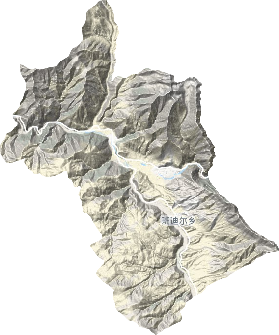 班迪尔乡地形地图