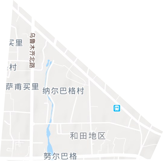 奴尔巴格街道地形地图