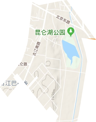 古江巴格街道地形地图