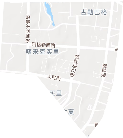 古勒巴格街道地形地图