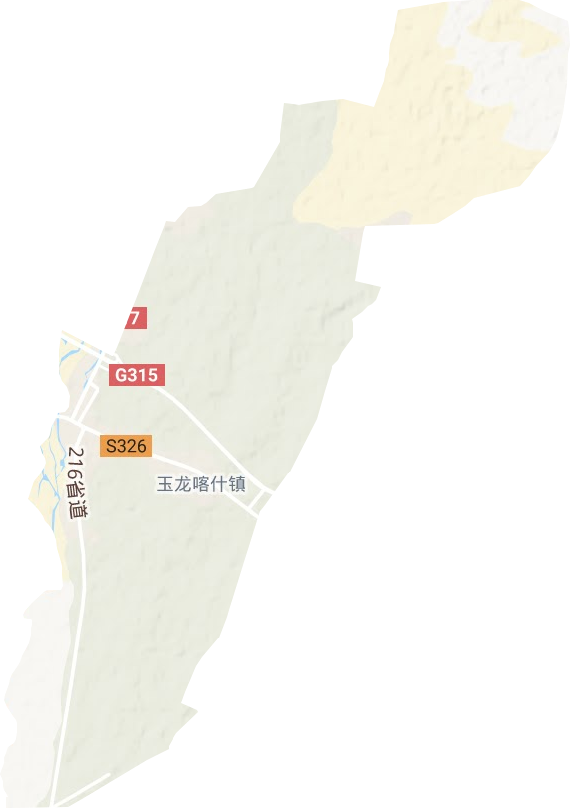 玉龙喀什镇地形地图