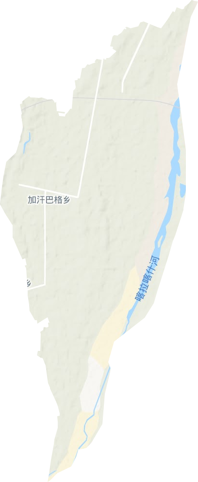 加汗巴格乡地形地图