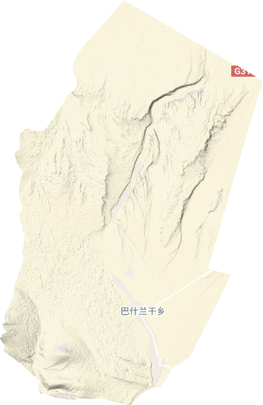 巴什兰干乡地形地图