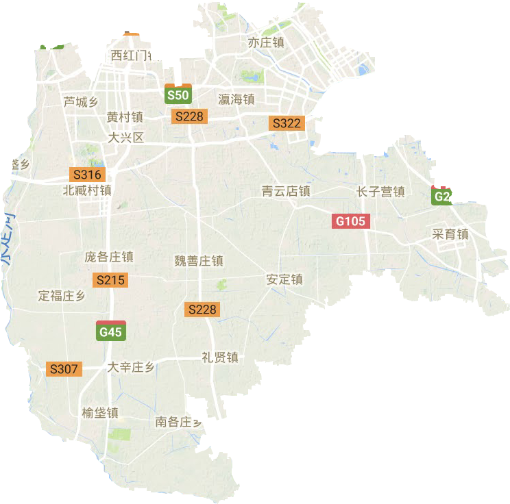 大兴区地形地图