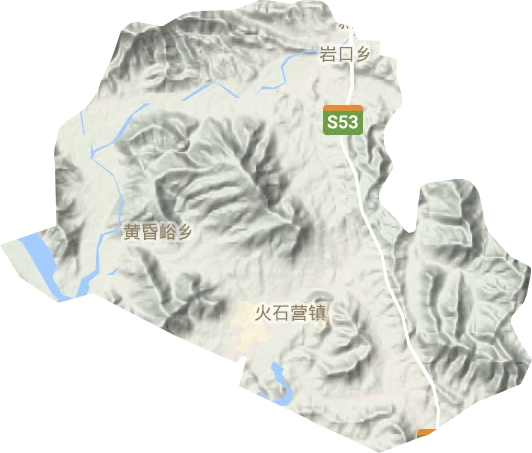 火石营镇地形地图