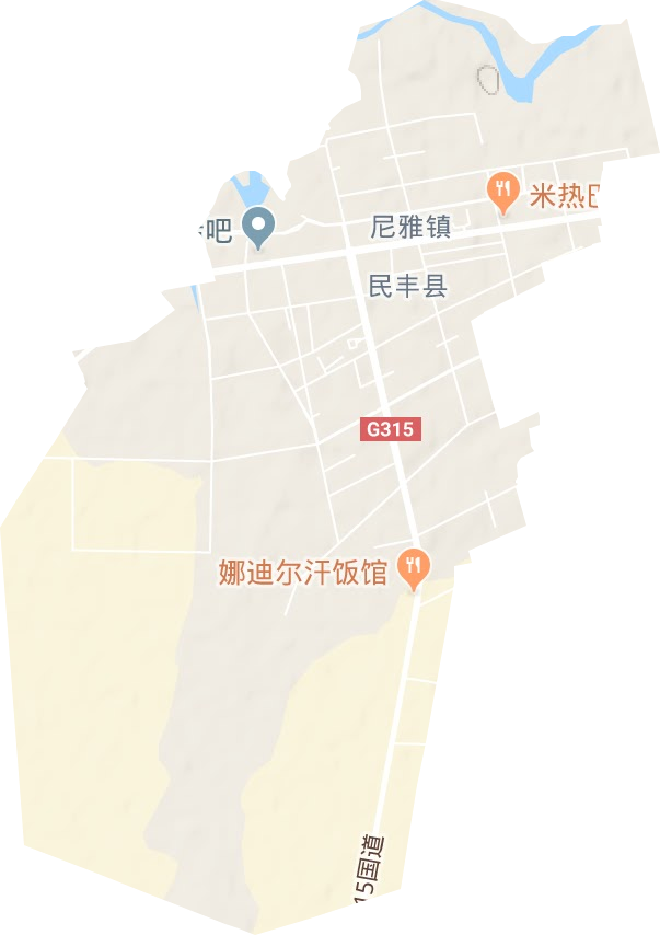 尼雅镇地形地图