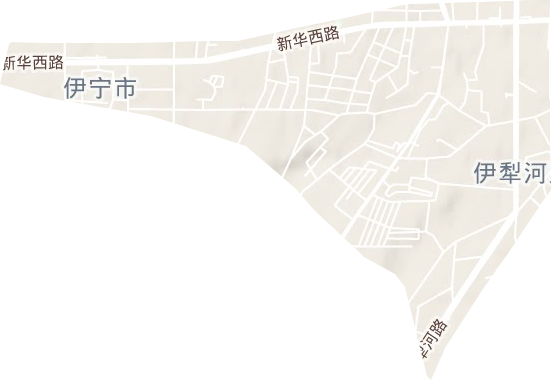 伊犁河路街道地形地图