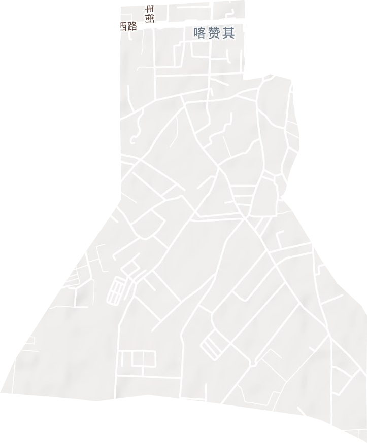 喀赞其街道地形地图