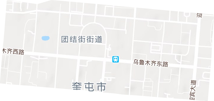 团结路街道地形地图