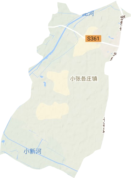 小张各庄镇地形地图