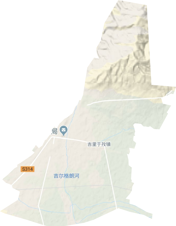 吉里于孜镇地形地图