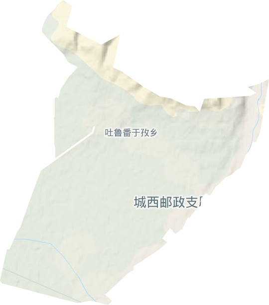 吐鲁番于孜乡地形地图