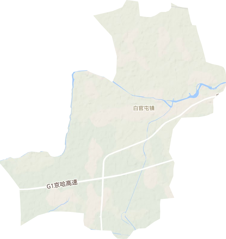 白官屯镇地形地图