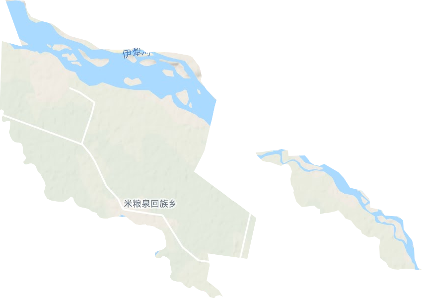 米粮泉回族乡地形地图