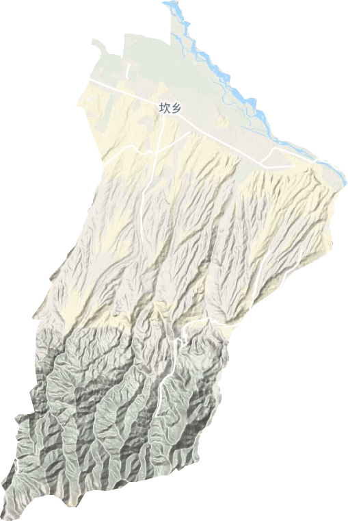 坎乡地形地图