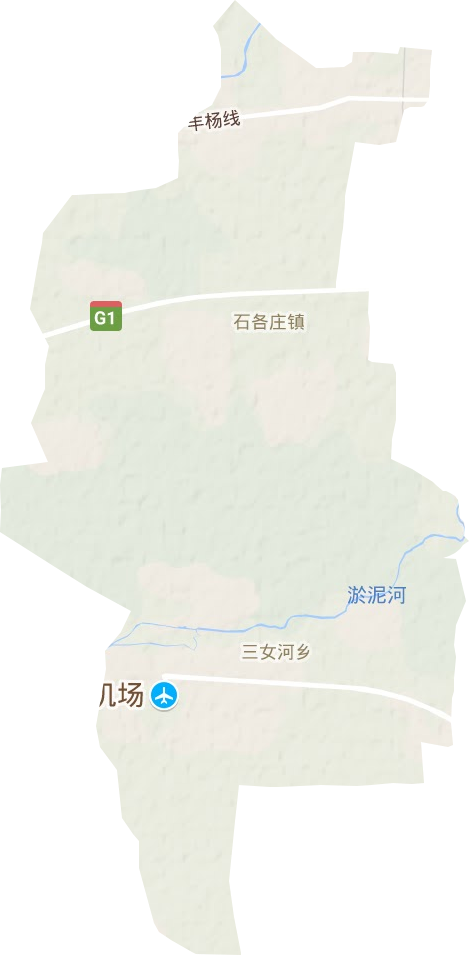 石各庄镇地形地图