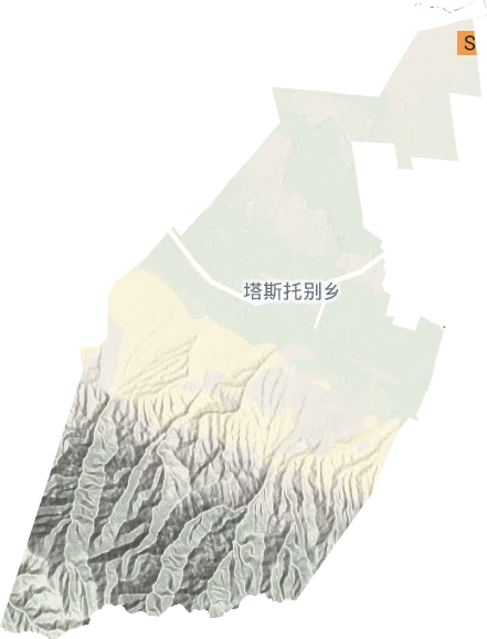 塔斯托别乡地形地图