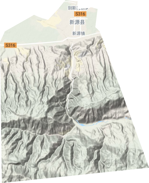 新源镇地形地图