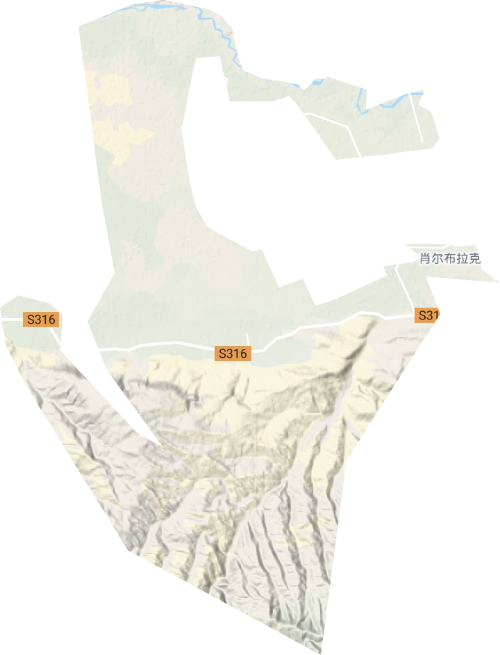 肖尔布拉克镇地形地图