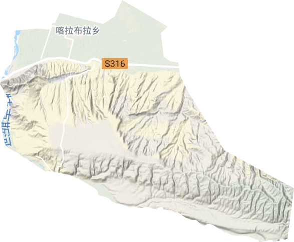 喀拉布拉镇地形地图