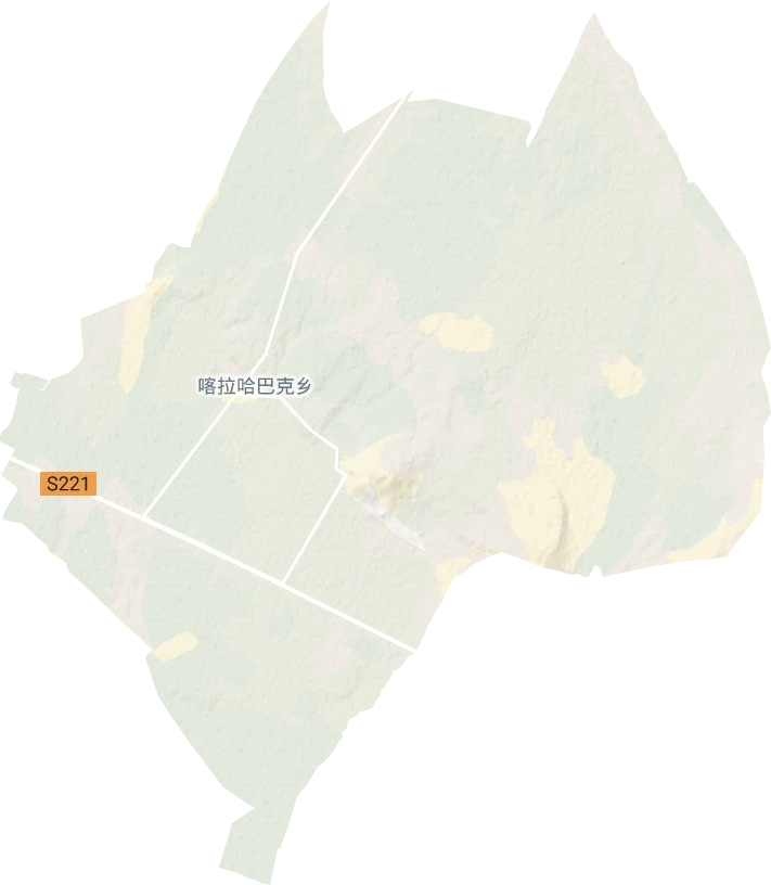 喀拉哈巴克乡地形地图