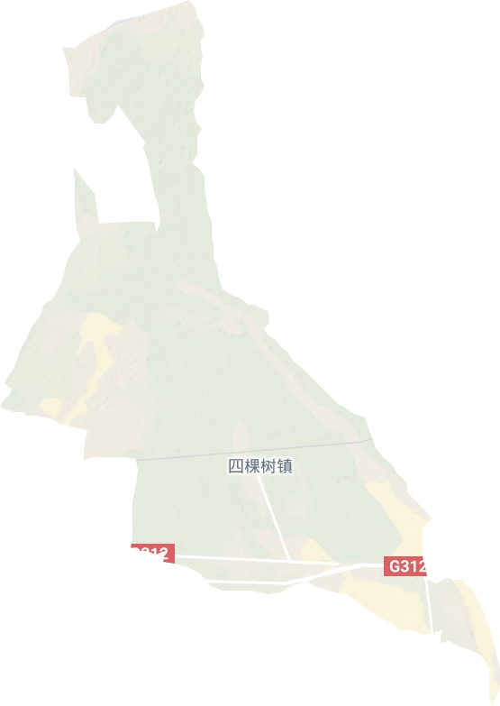 四棵树镇地形地图