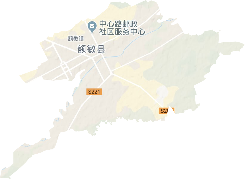 额敏镇地形地图