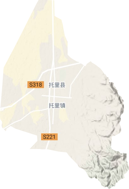 托里镇地形地图