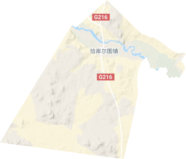 恰库尔图镇地形地图
