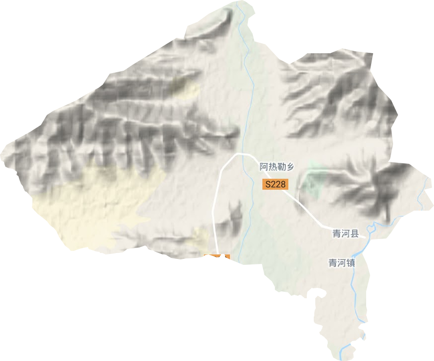青河镇地形地图