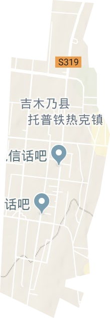 托普铁热克镇地形地图