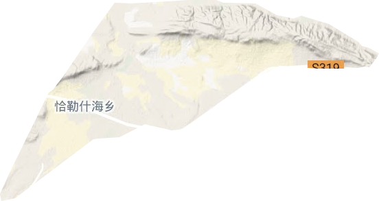 恰勒什海乡地形地图