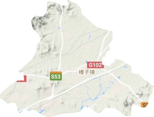 榛子镇地形地图