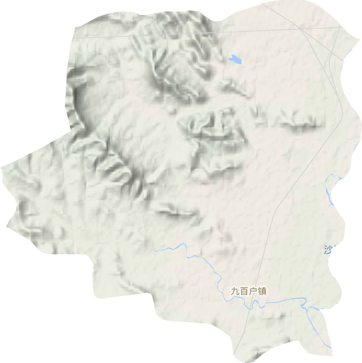 九百户镇地形地图