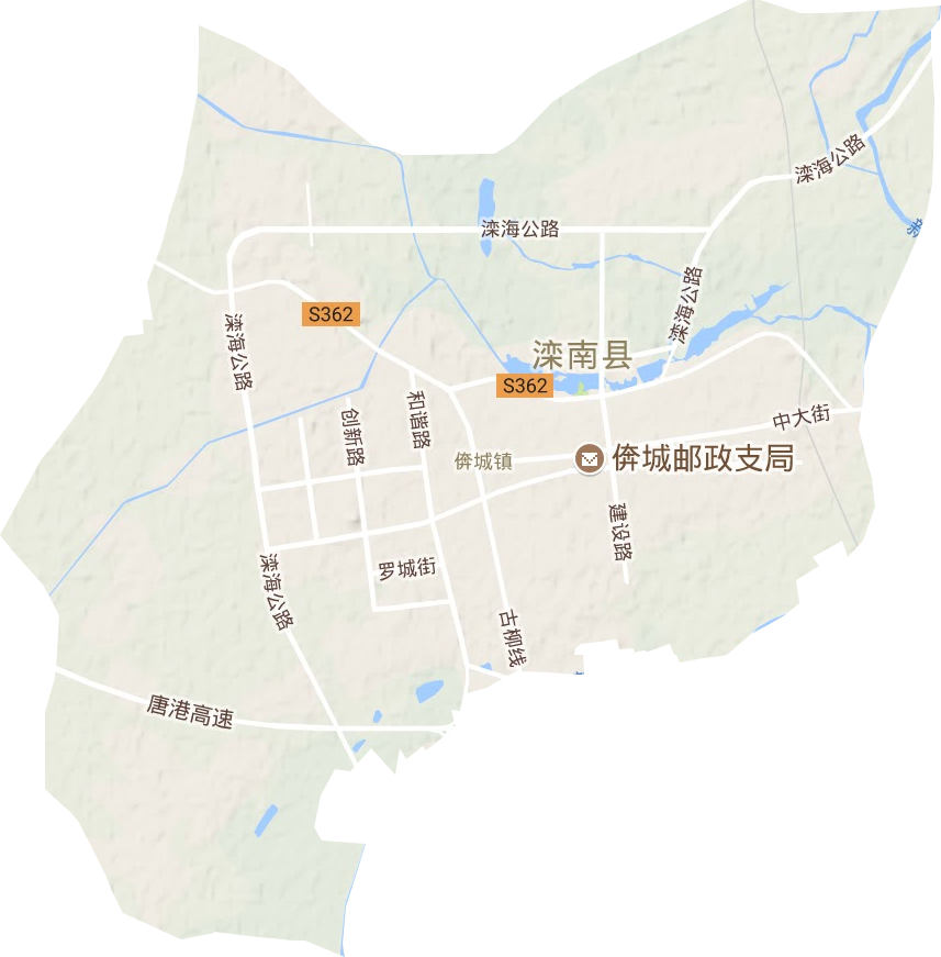 倴城镇地形地图