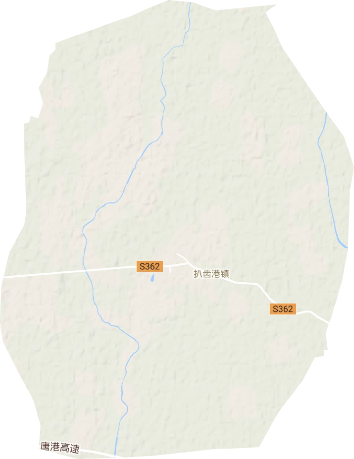 扒齿港镇地形地图