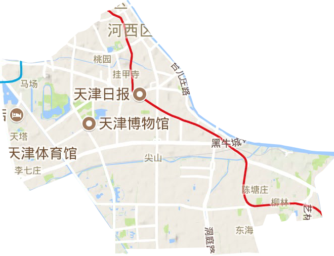 河西区地形地图