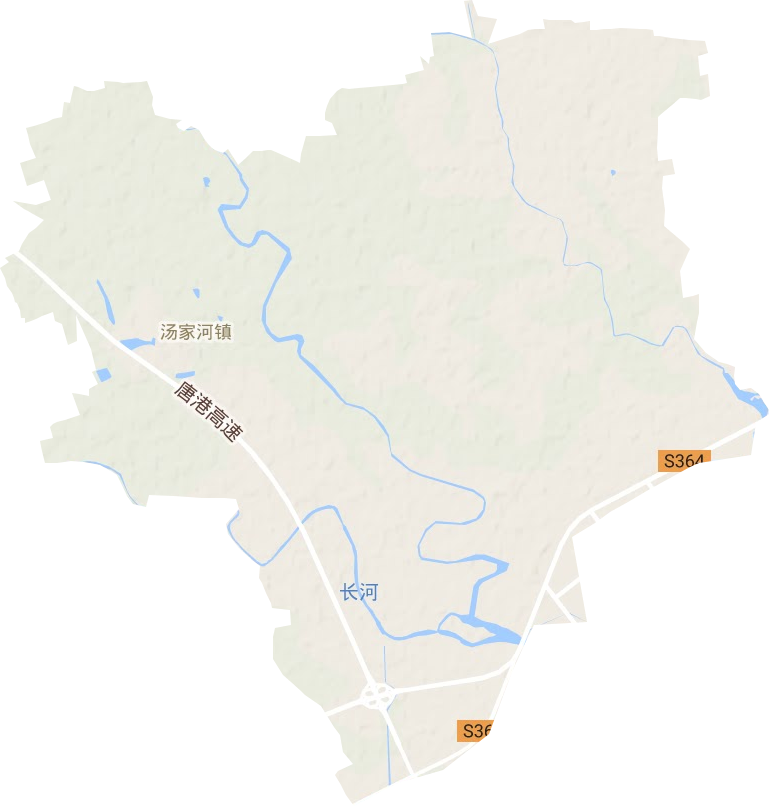 汤家河镇地形地图
