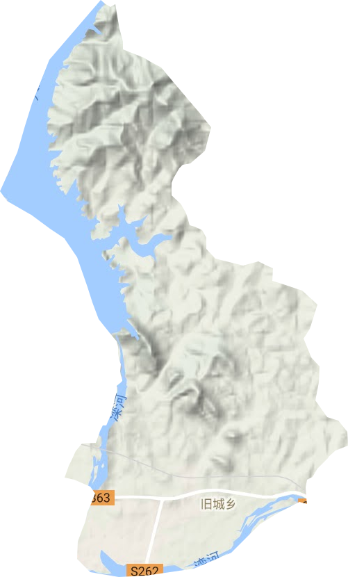 旧城乡地形地图