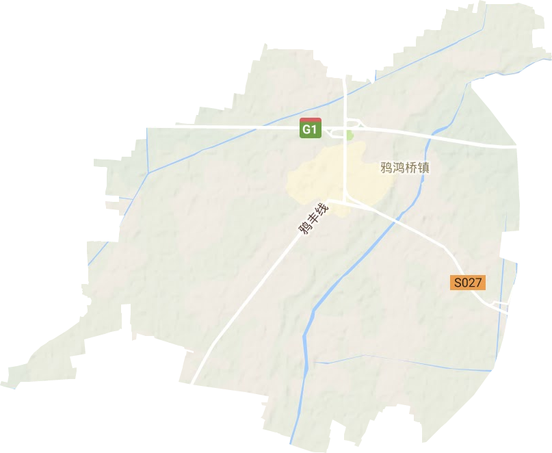 鸦鸿桥镇地形地图