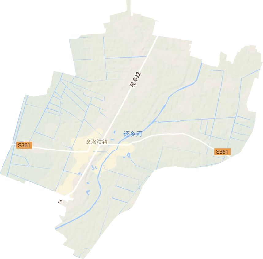 窝洛沽镇地形地图