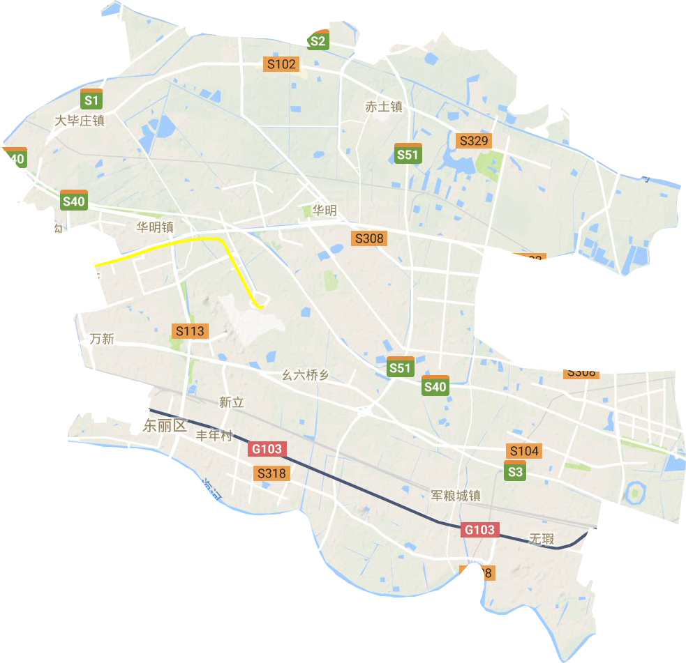 东丽区地形地图