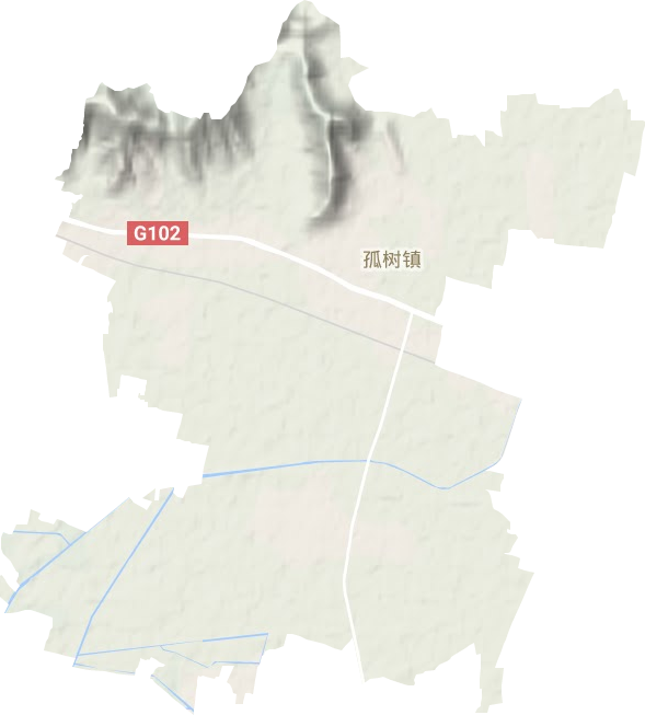孤树镇地形地图