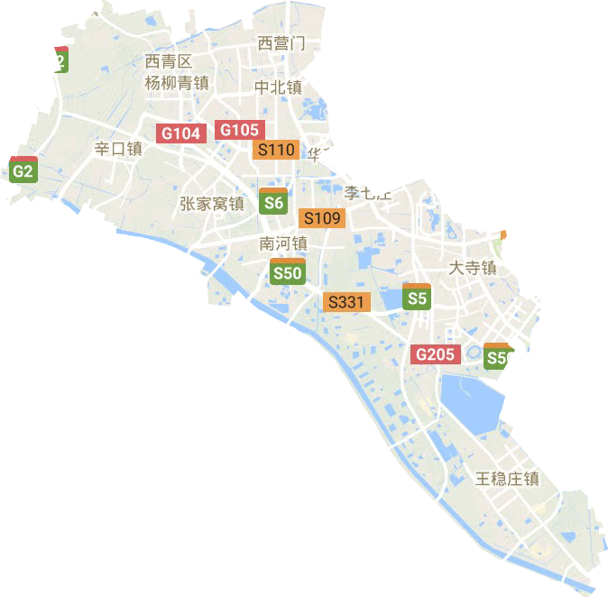 西青区地形地图