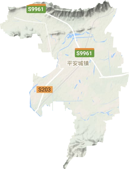平安城镇地形地图