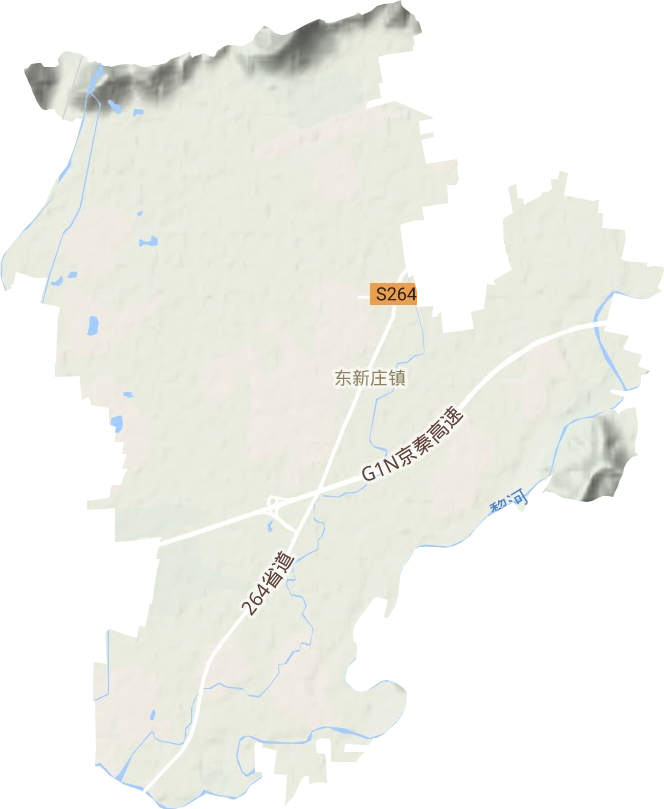 东新庄镇地形地图