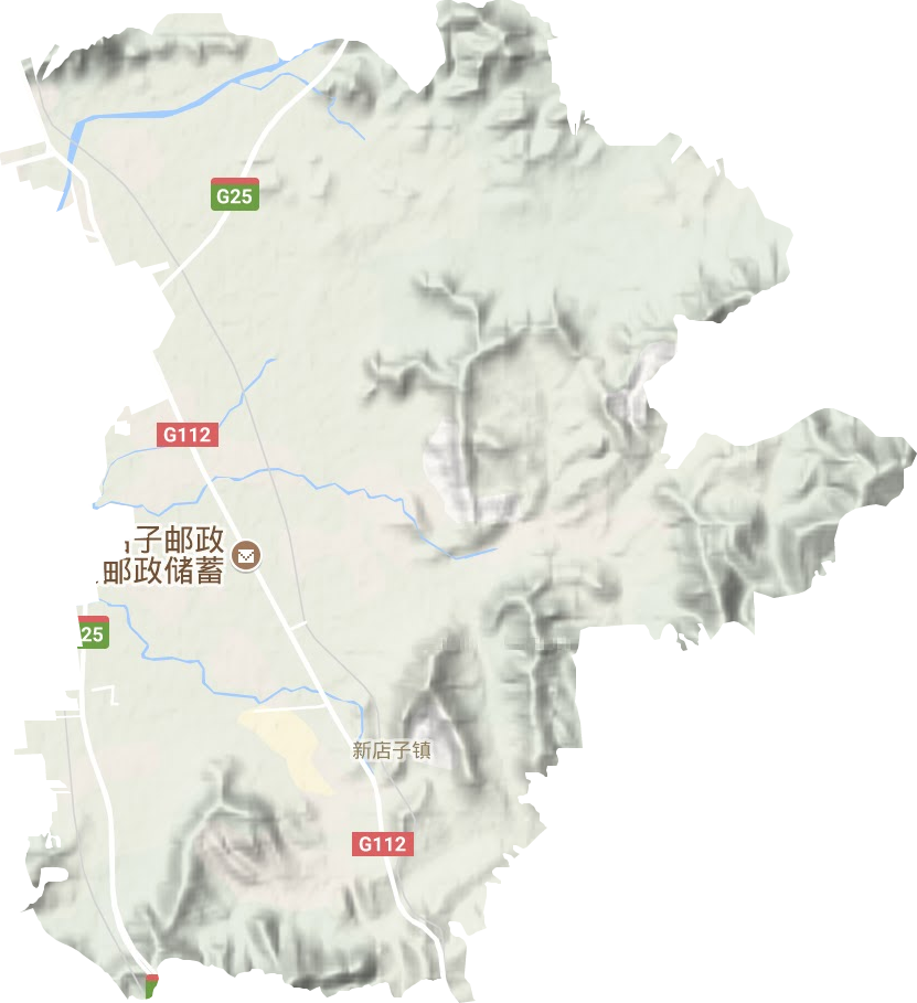 新店子镇地形地图